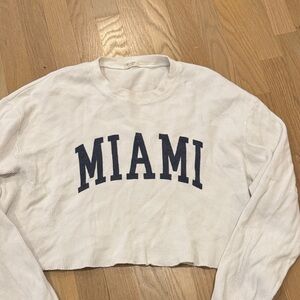 Brandy Melville Cream Waffle Knit Top